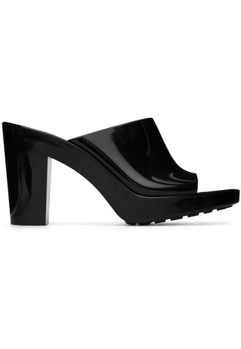 Bottega Veneta Black Rubber Heeled Sandals