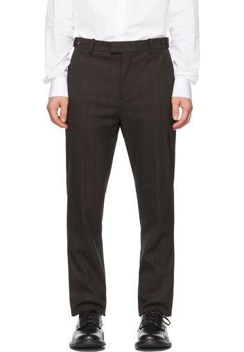 Bottega Veneta Brown Herringbone Stripe Trousers