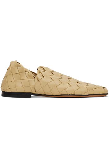 Bottega Veneta Beige Intrecaccio Lagoon Slippers