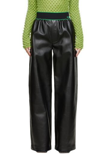 Bottega Veneta Black Leather Trousers