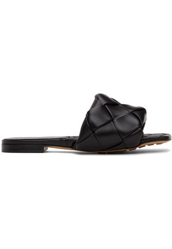 Bottega Veneta Black Intrecciato Lido Flat Sandals