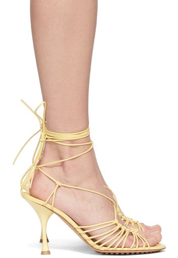 Bottega Veneta Yellow Lagoon Dot Heeled Sandals