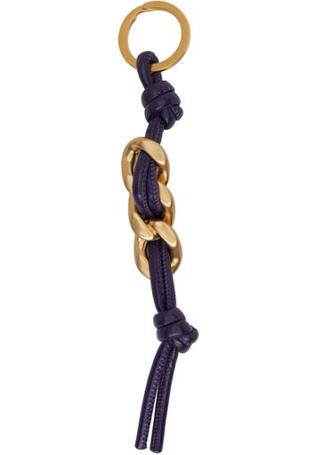 Bottega Veneta Navy Lambskin Keychain