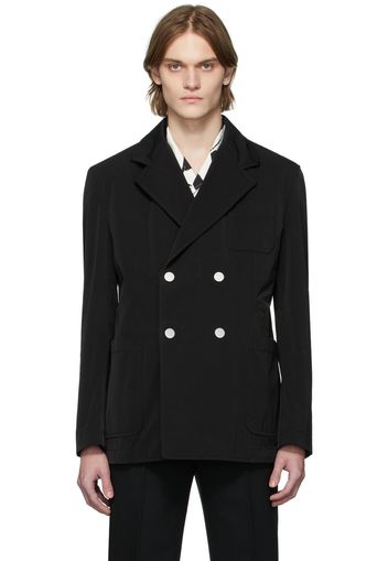 Bottega Veneta Black Washed Stretch Nylon Blazer