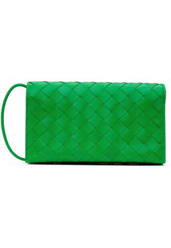 Bottega Veneta Green Wallet On Strap Bag