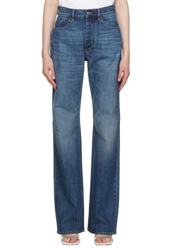 Bottega Veneta Blue High Rise Straight Jeans