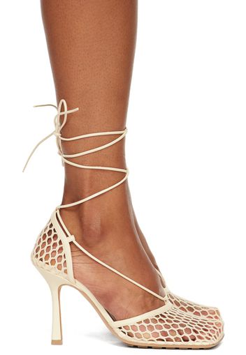 Bottega Veneta Beige Stretch Web Heels