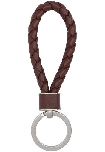 Bottega Veneta Burgundy Intreccio Keychain