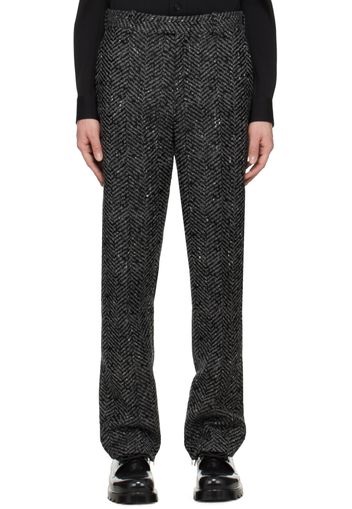 Bottega Veneta Black & Gray Slim-Fit Trousers