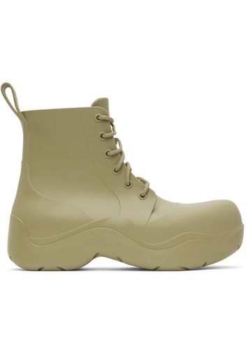 Bottega Veneta Khaki Puddle Lace-Up Boots