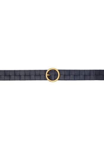 Bottega Veneta Navy Maxi Intreccio Belt