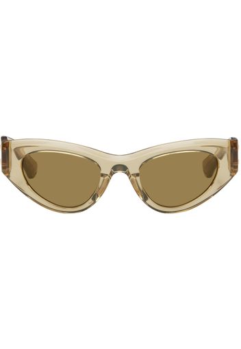 Bottega Veneta Brown Angle Cat-Eye Sunglasses