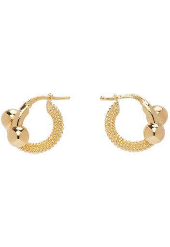 Bottega Veneta Gold Intreccio Hoop Earrings