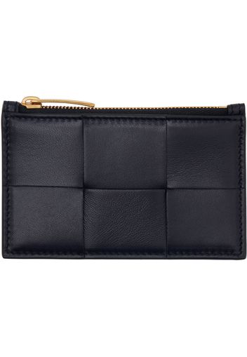 Bottega Veneta Navy Zipped Card Case