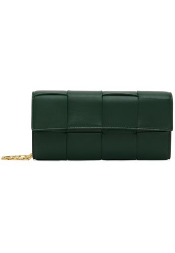 Bottega Veneta Green Intreccio Cassette Chain Bag