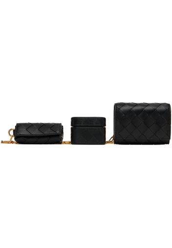 Bottega Veneta Black 'Card Case On Chain' Bag