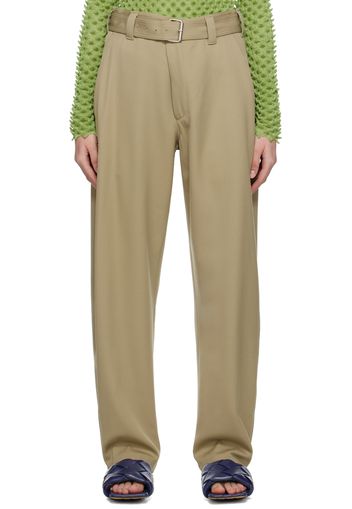 Bottega Veneta Khaki Tapered Trousers