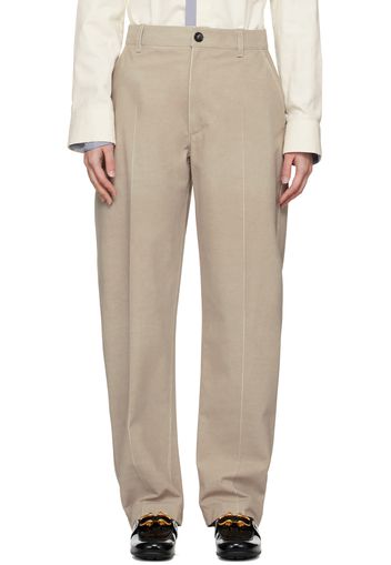 Bottega Veneta Beige Printed Leather Pants