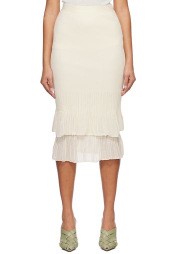 Bottega Veneta Off-White Light Midi Skirt