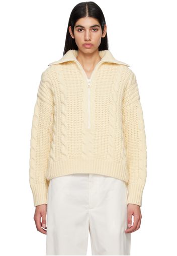 Bottega Veneta Off-White Half-Zip Sweater