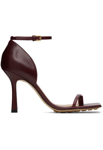 Bottega Veneta Burgundy Stretch Strap Heeled Sandals