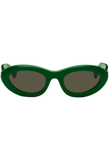 Bottega Veneta Green Oval Sunglasses