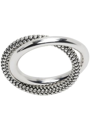 Bottega Veneta Silver Twist Ring