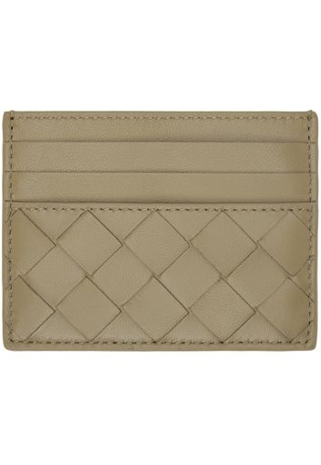 Bottega Veneta Taupe Credit Card Case