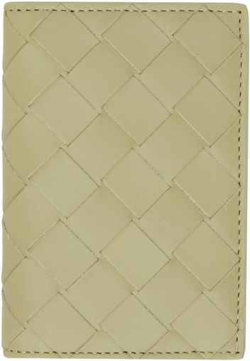 Bottega Veneta Taupe Intrecciato Flap Card Holder