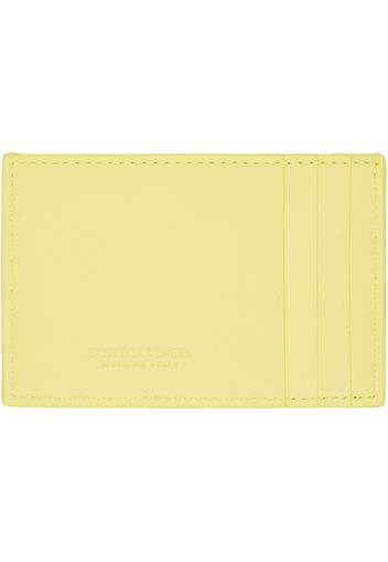 Bottega Veneta Yellow Intreccio Card Holder