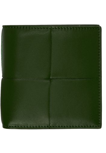 Bottega Veneta Green Leather Bifold Wallet