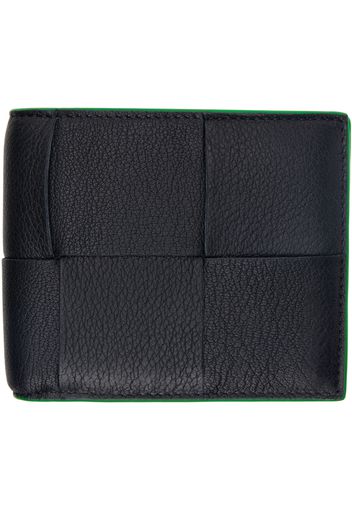 Bottega Veneta Black & Green Bi-Fold Wallet