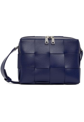 Bottega Veneta Navy Small Cassette Camera Bag