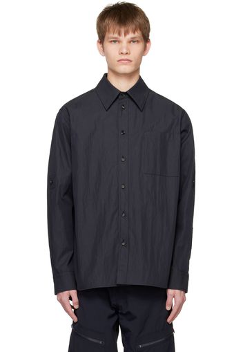 Bottega Veneta Navy Crinkled Shirt