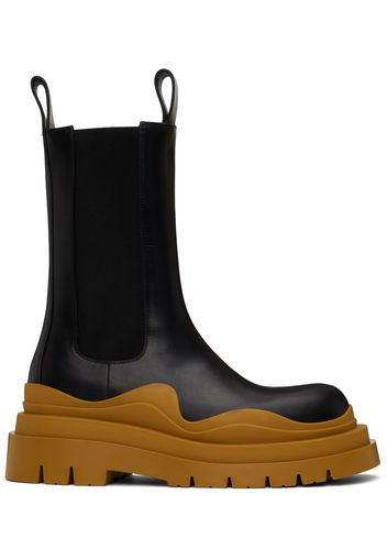 Bottega Veneta Black Tire Chelsea Boots