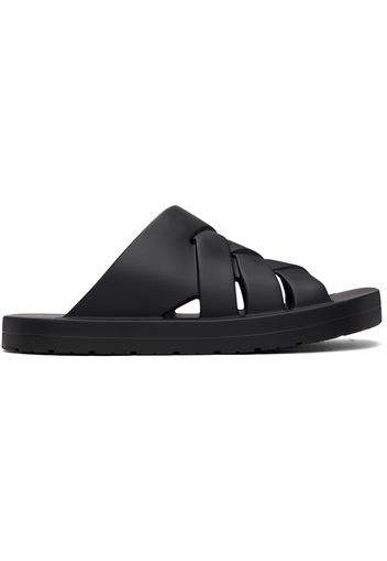 Bottega Veneta Black Slip-On Sandals