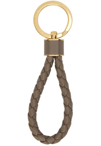 Bottega Veneta Taupe Intreccio Key Ring