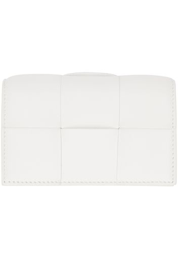 Bottega Veneta White Cassette Business Card Holder