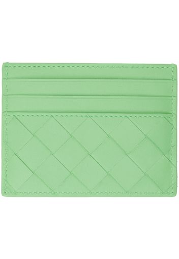 Bottega Veneta Green Intrecciato Credit Card Holder