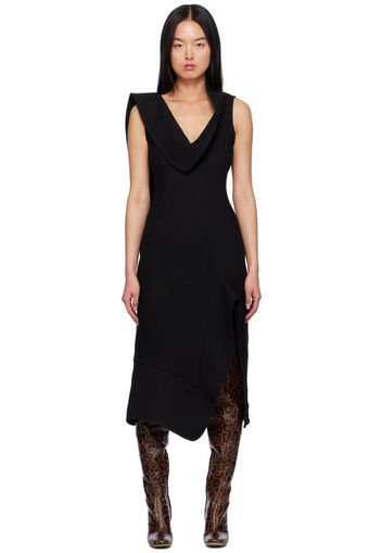 Bottega Veneta Black Structured Midi Dress