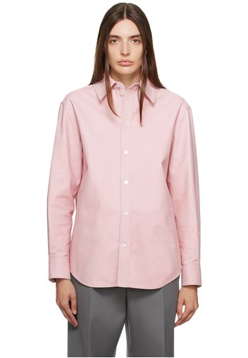 Bottega Veneta Pink Printed Piquet Leather Shirt