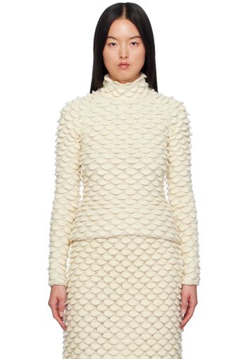 Bottega Veneta Off-White Fishscale Turtleneck