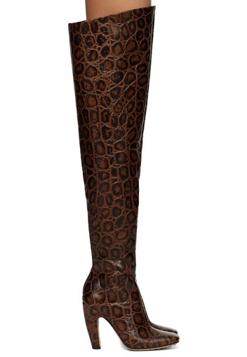 Bottega Veneta Brown Canalazzo Over-The-Knee Boot