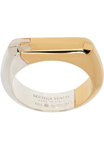 Bottega Veneta Gold & Silver Hinge Ring