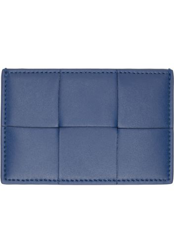 Bottega Veneta Navy Cassette Credit Card Holder