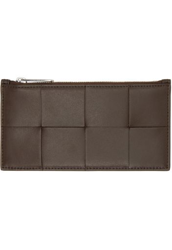 Bottega Veneta Brown Long Cassette Zippered Card Holder