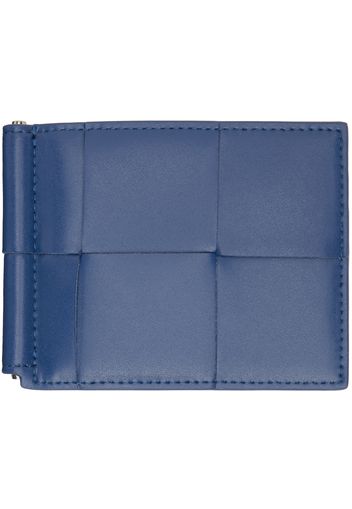 Bottega Veneta Navy Cassette Bill Clip Wallet