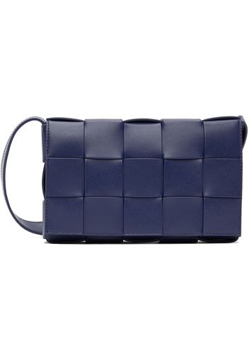 Bottega Veneta Navy Medium Cassette Messenger Bag