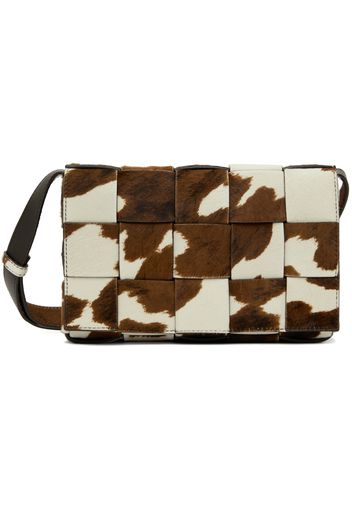 Bottega Veneta White & Brown Medium Cassette Bag