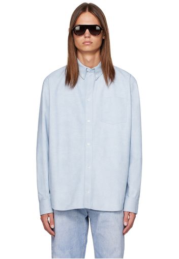 Bottega Veneta Blue Printed Leather Shirt